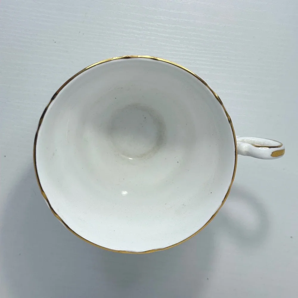 Regency English Bone China Teacup Blue Rose Gold Trim Made in England